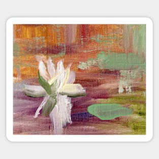 Abstract Oil Painting 3c2 Terracotta Pistachio Sticker